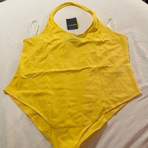 Forever 21 plus size yellow halter bodysuit